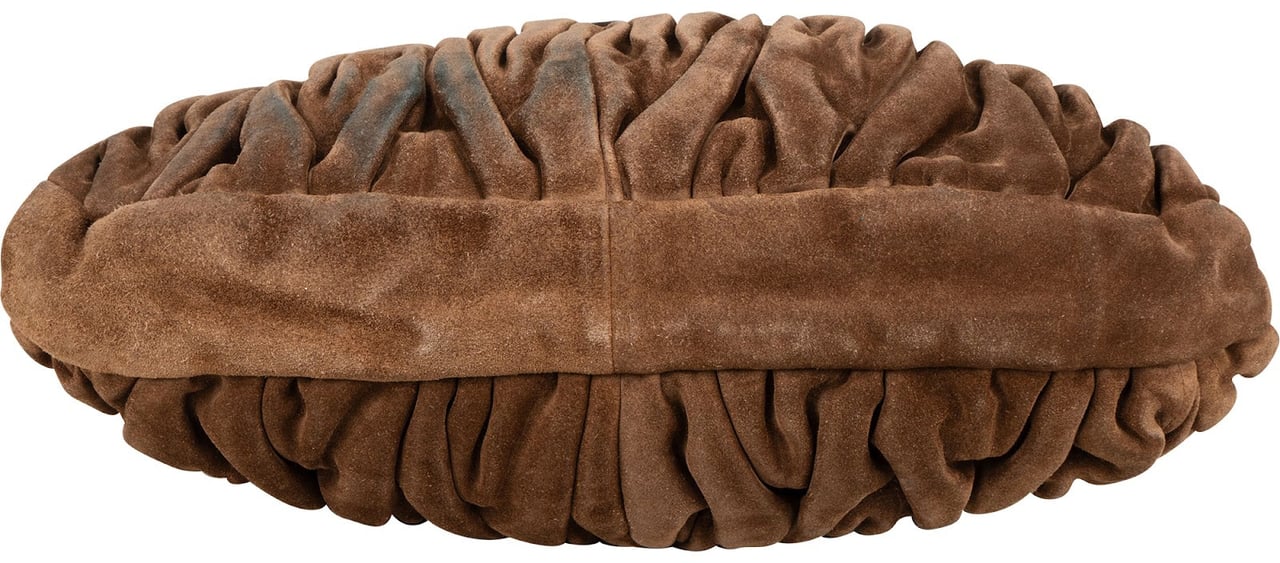 Miu Miu Brown Suede Leather Coffer City Handbag Bruin