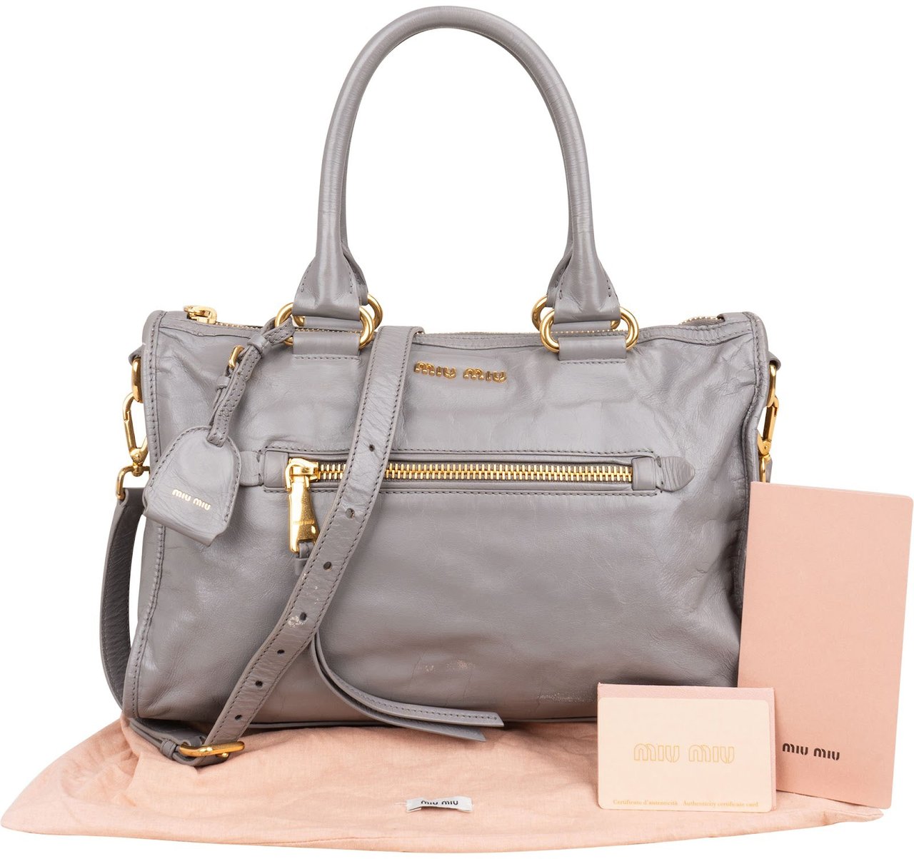 Miu Miu Lilac Vitello Shine Satchel Handbag Divers