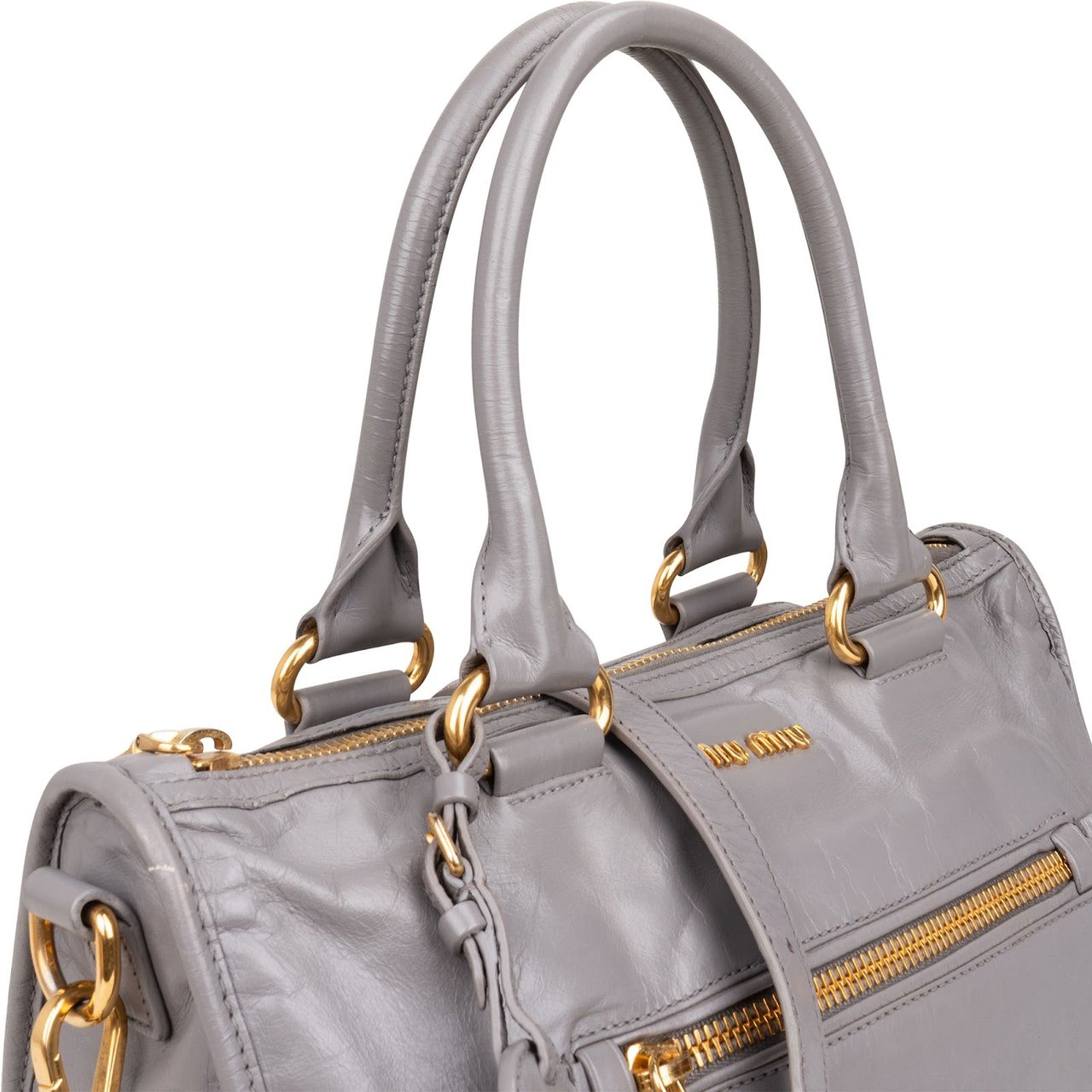 Miu Miu Lilac Vitello Shine Satchel Handbag Divers