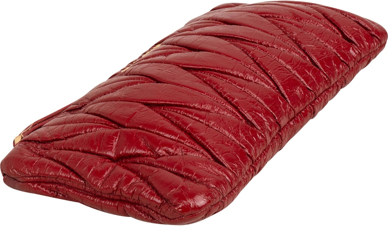 Miu Miu Matelassé Nappa Leather Wristlet Pouch Clutch Divers