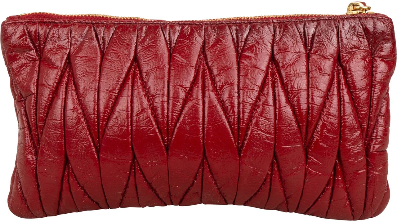 Miu Miu Matelassé Nappa Leather Wristlet Pouch Clutch Divers