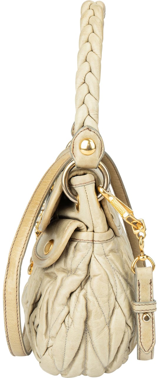Miu Miu Miu Miu Quilted Leather Handbag Groen