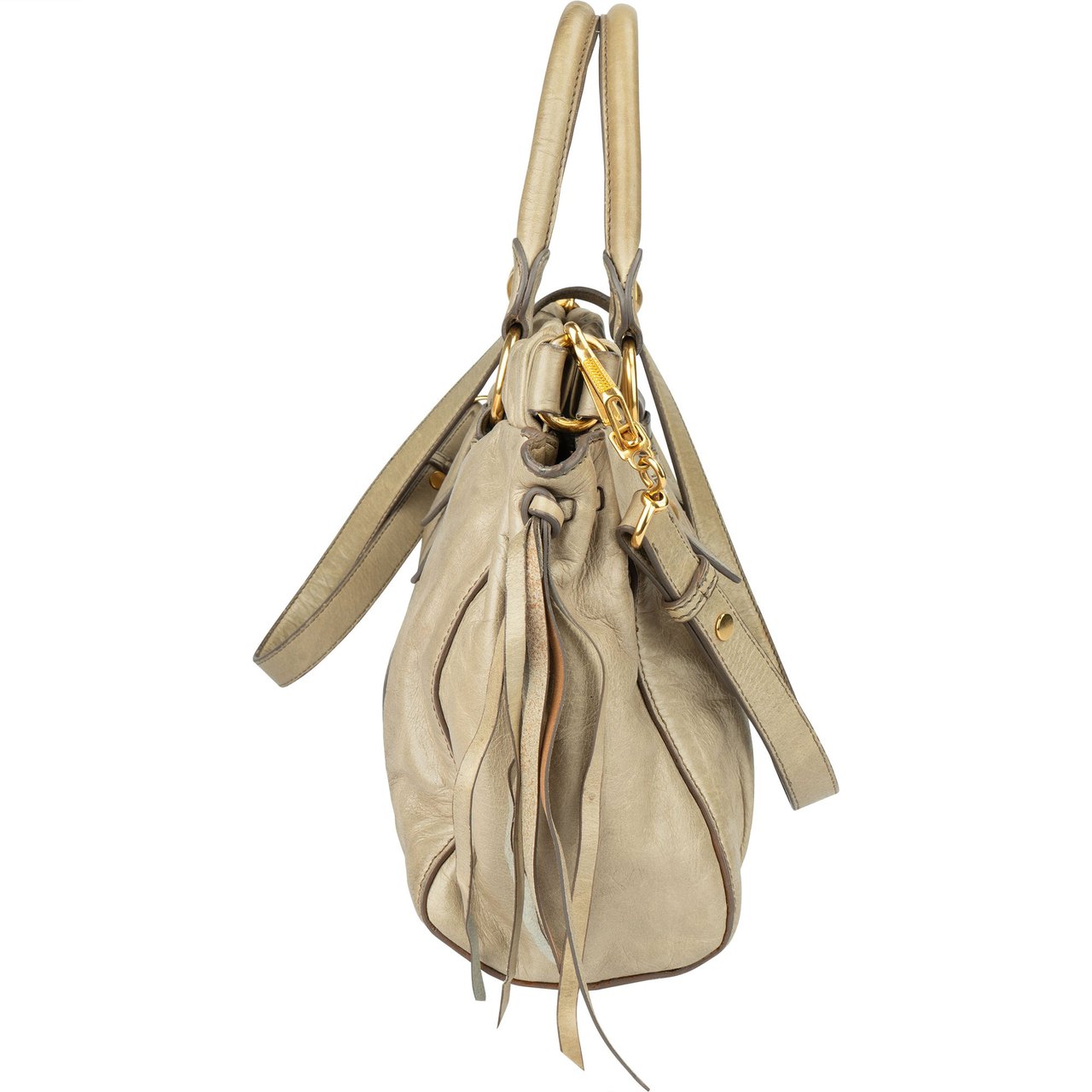 Miu Miu Miu Miu Leather City Handbag Groen