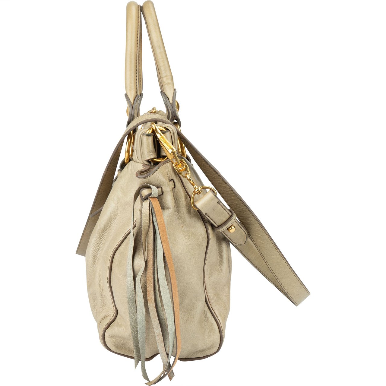 Miu Miu Miu Miu Leather City Handbag Groen