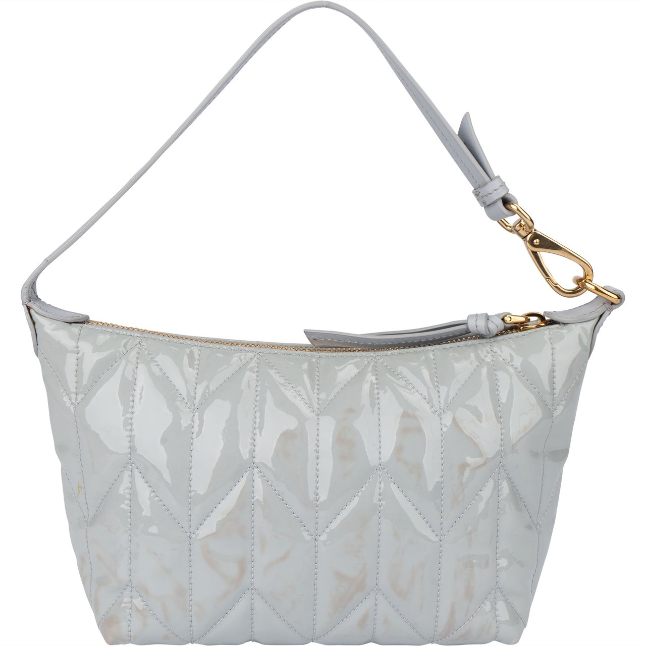 Miu Miu Quilted Patent Mini Handbag Blauw