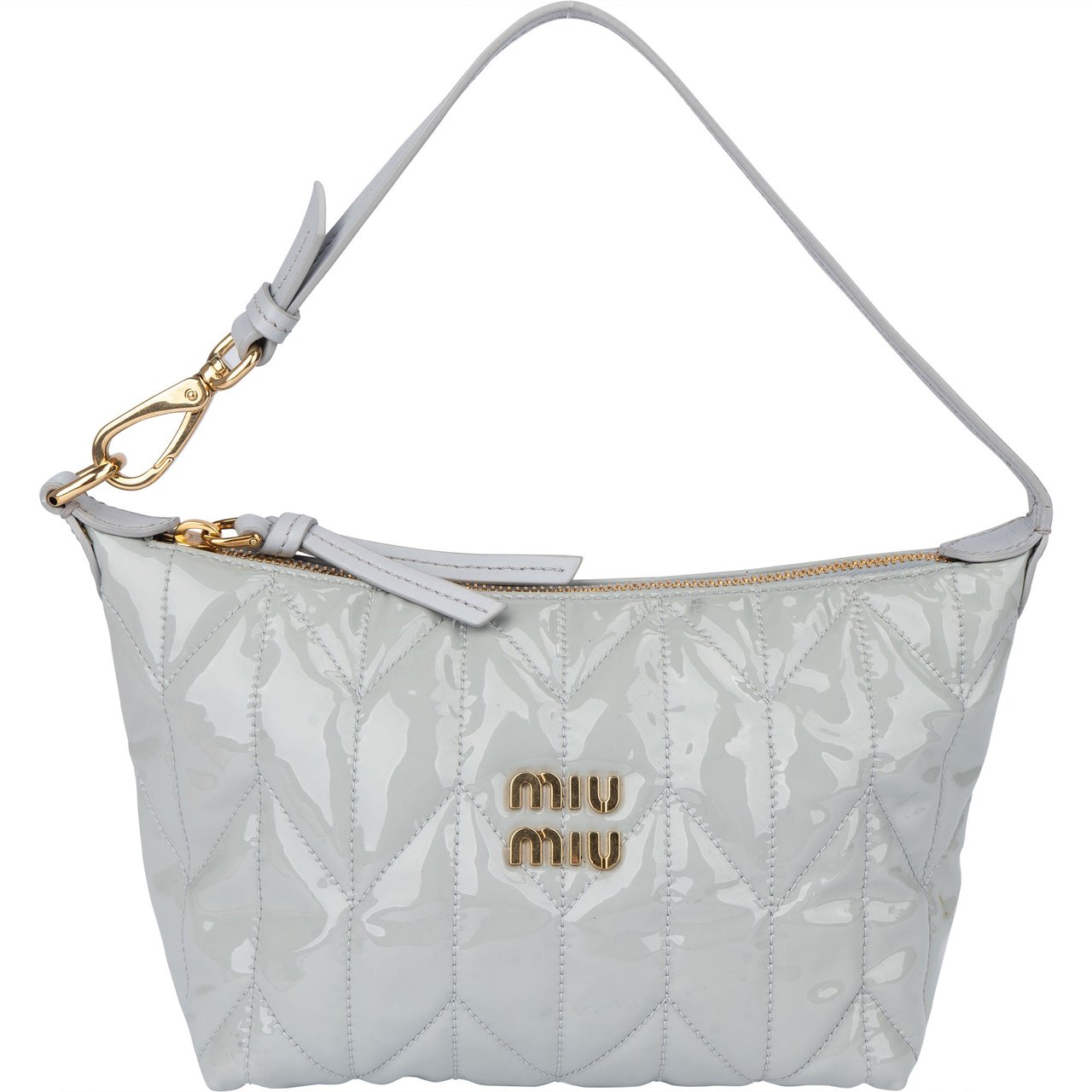 Miu Miu Miu Miu Quilted Patent Mini Handbag Blauw