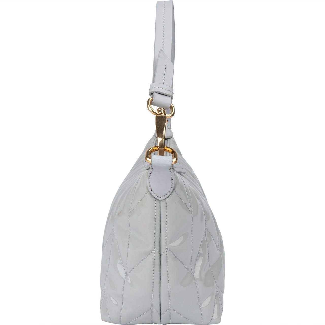 Miu Miu Quilted Patent Mini Handbag Blauw