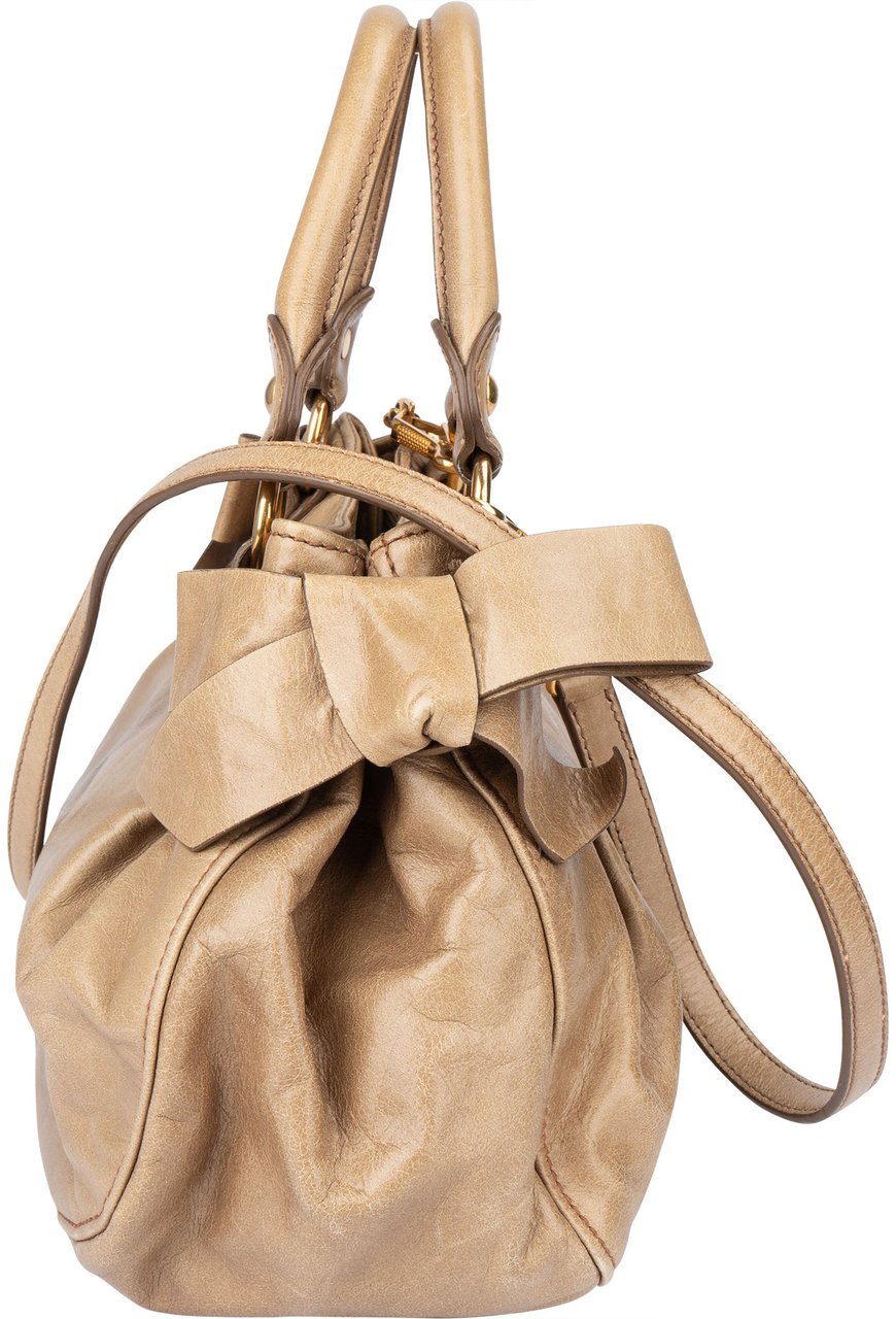 Miu Miu Miu Miu Classic Leather Handbag Beige