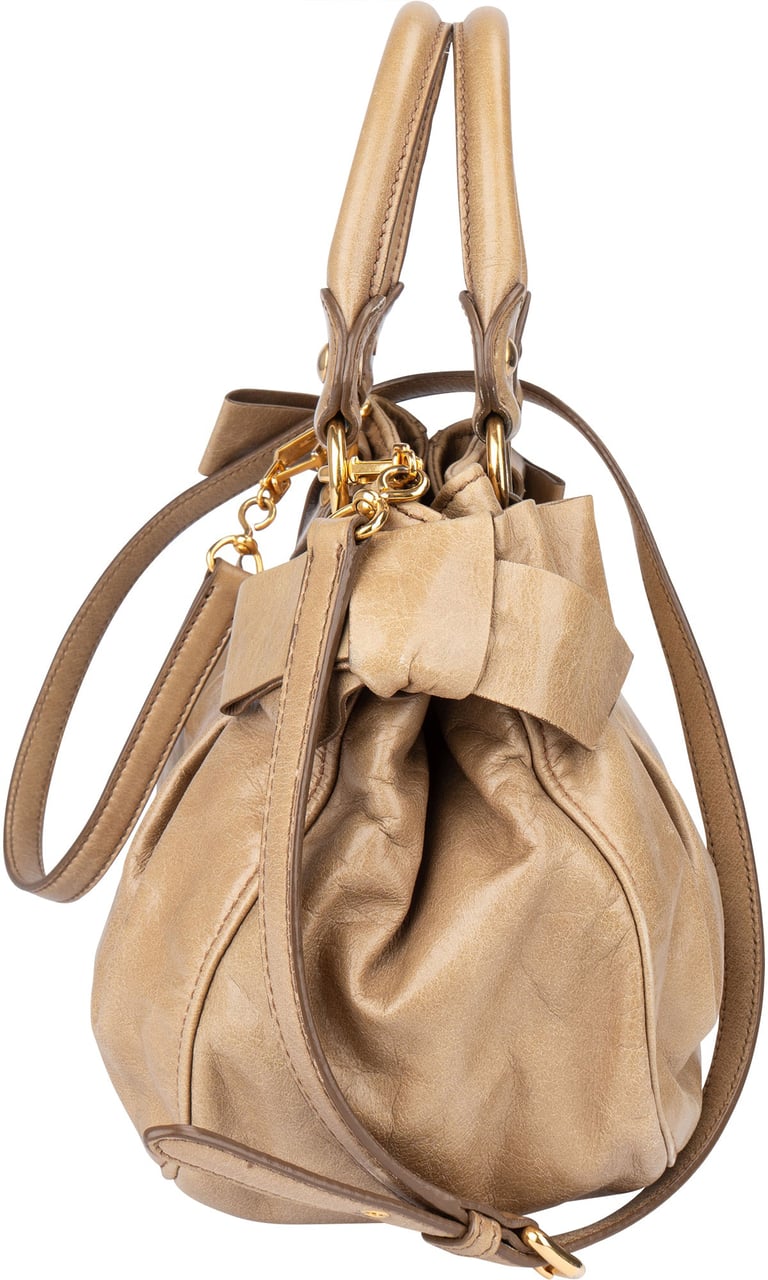 Miu Miu Miu Miu Classic Leather Handbag Beige