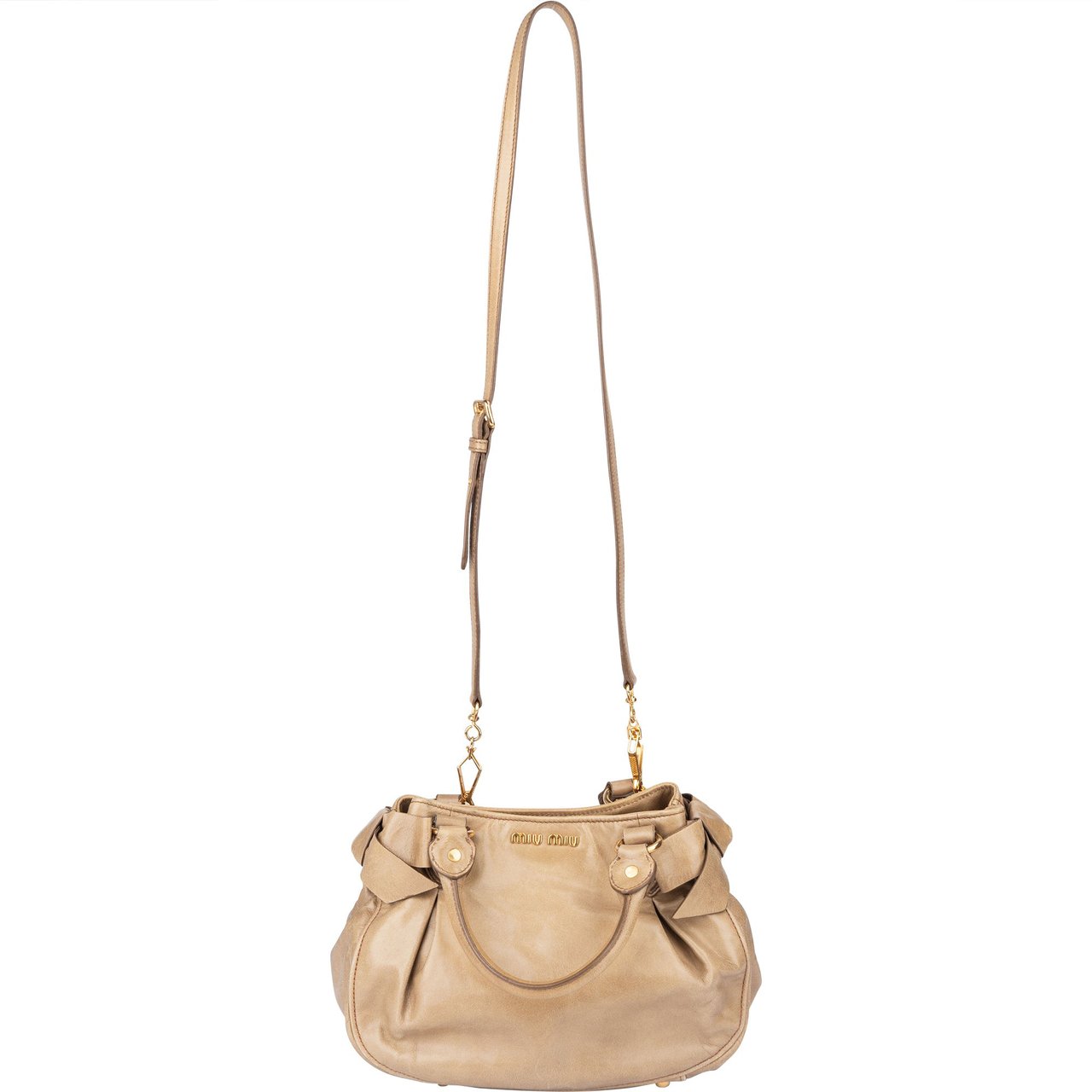 Miu Miu Miu Miu Classic Leather Handbag Beige