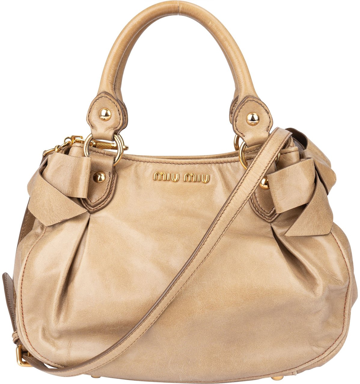Miu Miu Miu Miu Classic Leather Handbag Beige