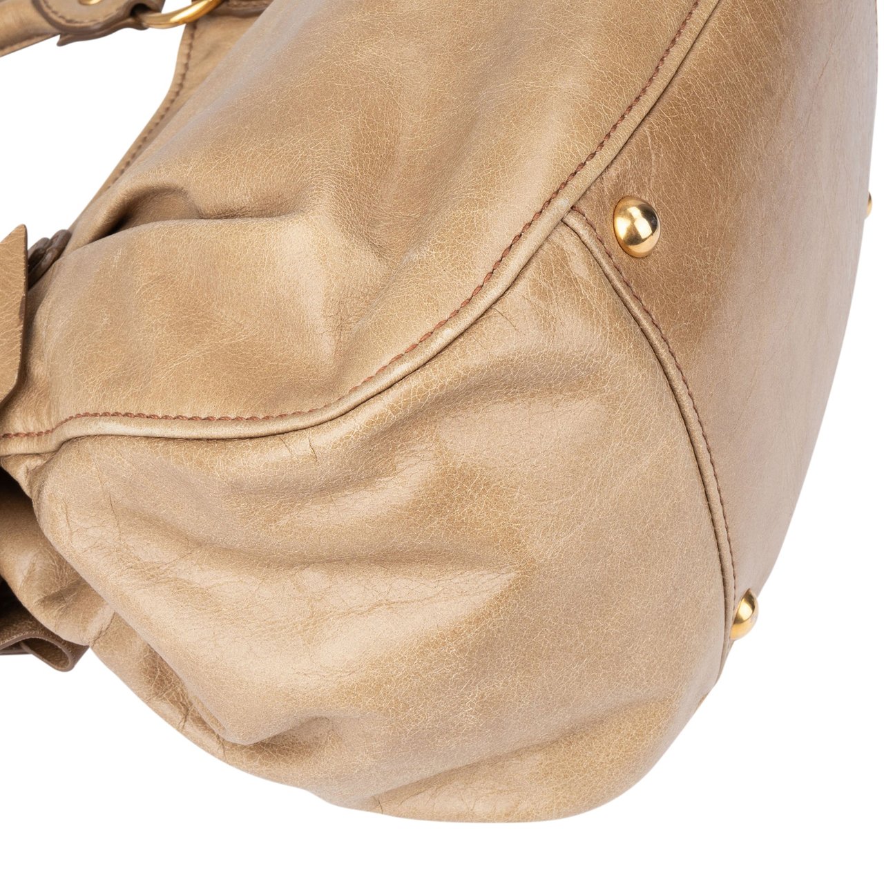 Miu Miu Miu Miu Classic Leather Handbag Beige