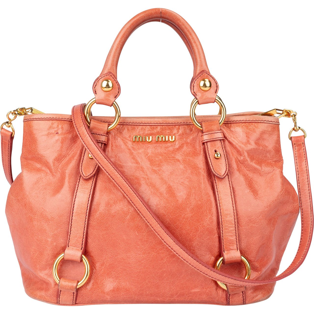 Miu Miu Miu Miu Leather City Handbag Roze