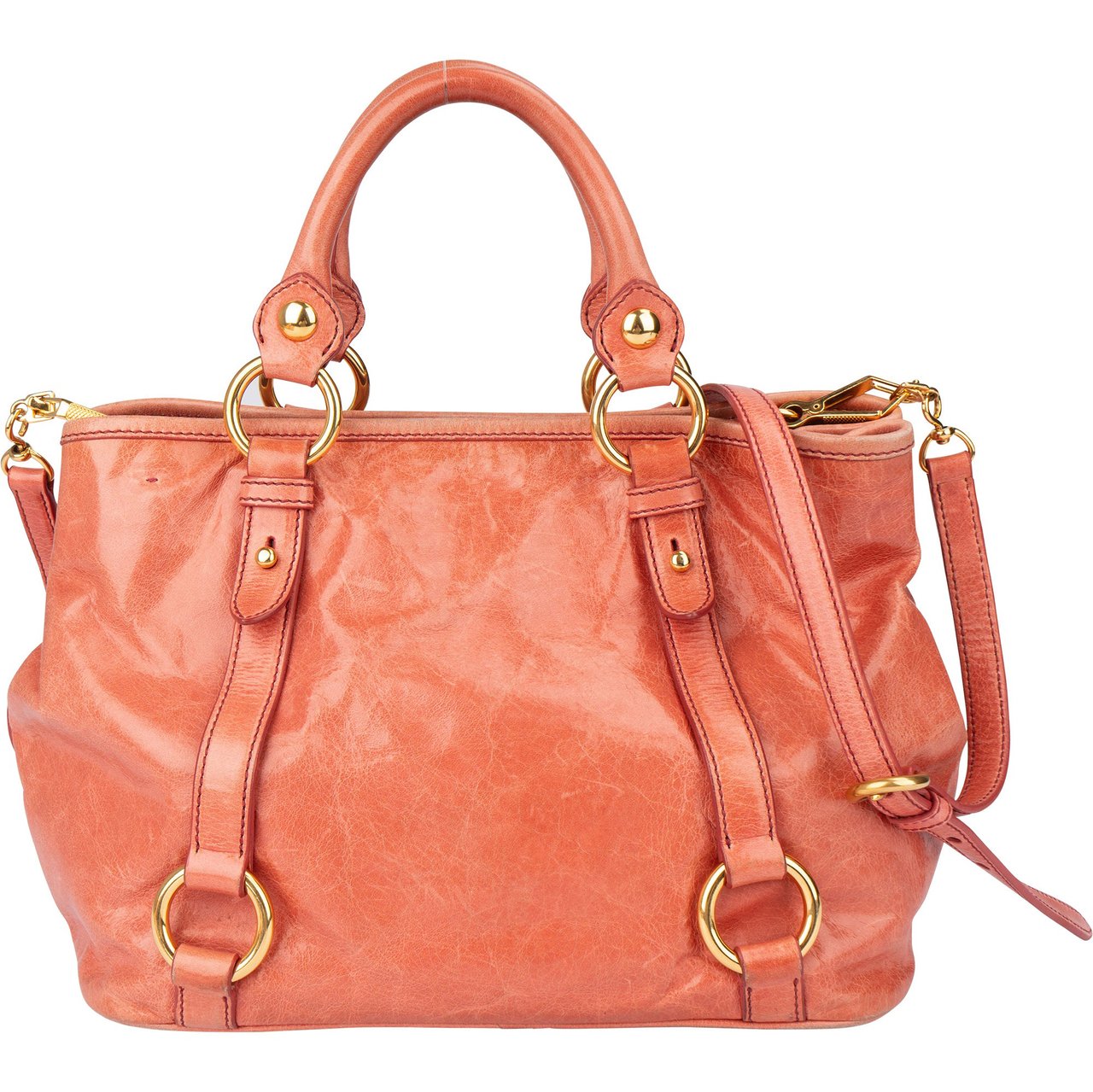 Miu Miu Miu Miu Leather City Handbag Roze