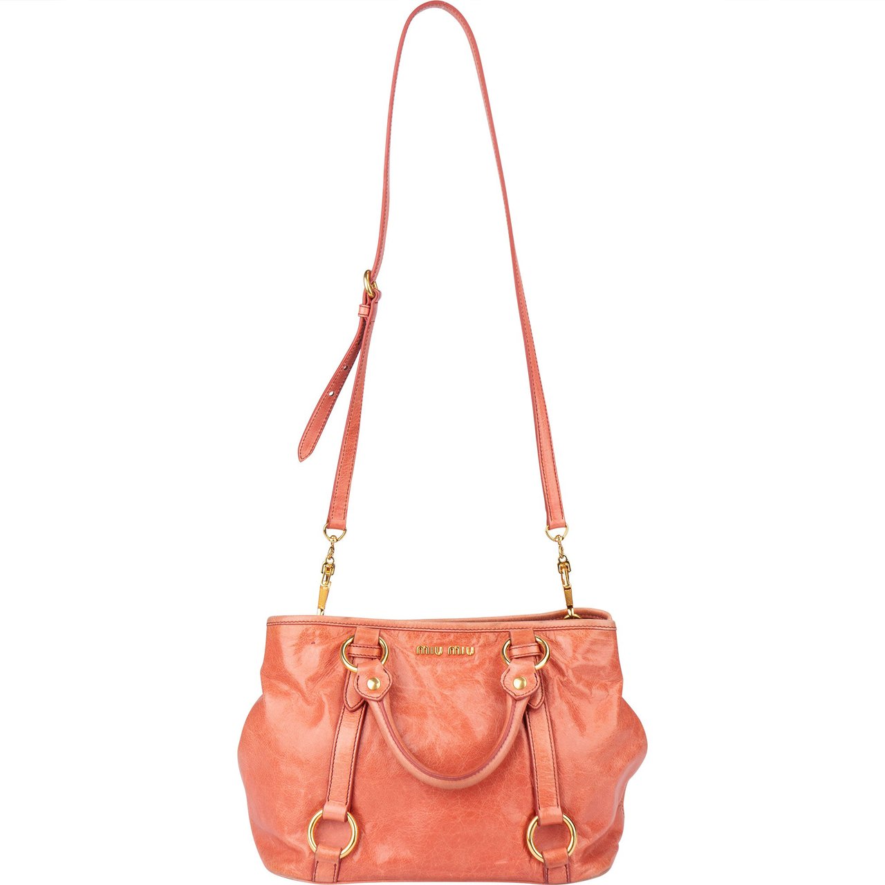 Miu Miu Miu Miu Leather City Handbag Roze
