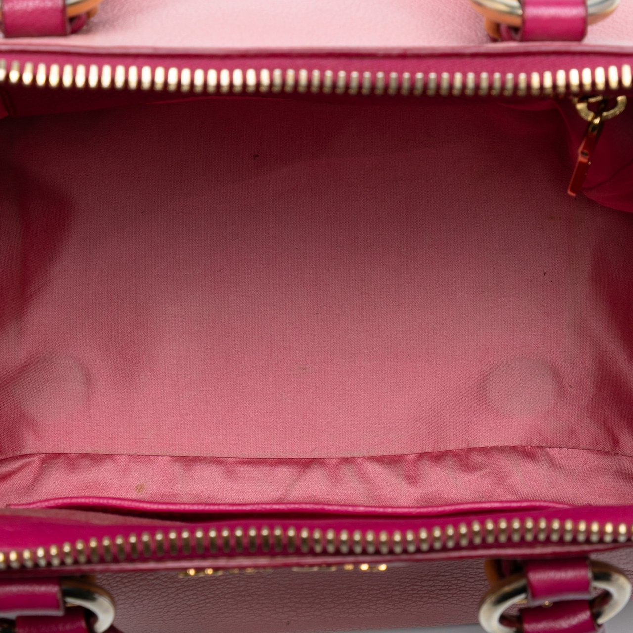 Miu Miu Bicolor Goatskin Madras Bowler Bag Roze