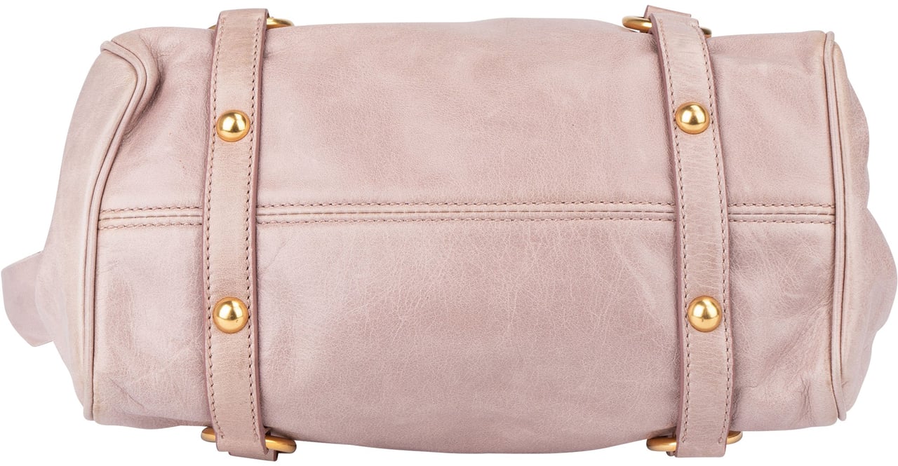 Miu Miu Miu Miu Classic Leather City Hanbag Roze