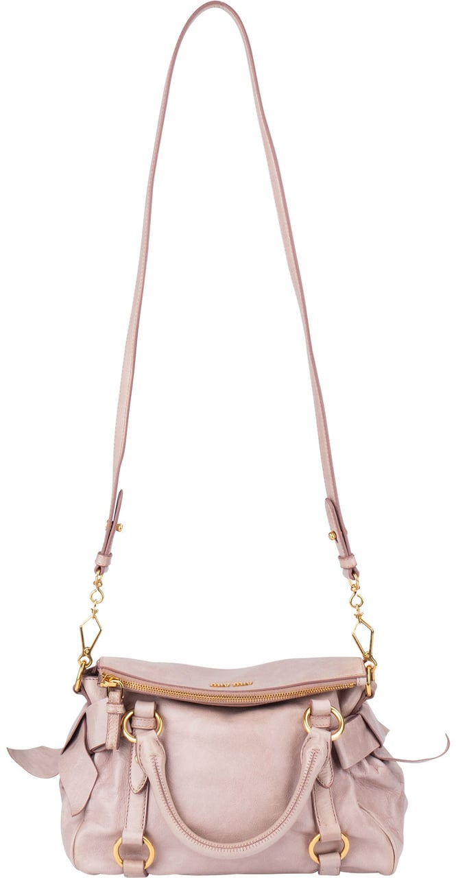 Miu Miu Miu Miu Classic Leather City Hanbag Roze