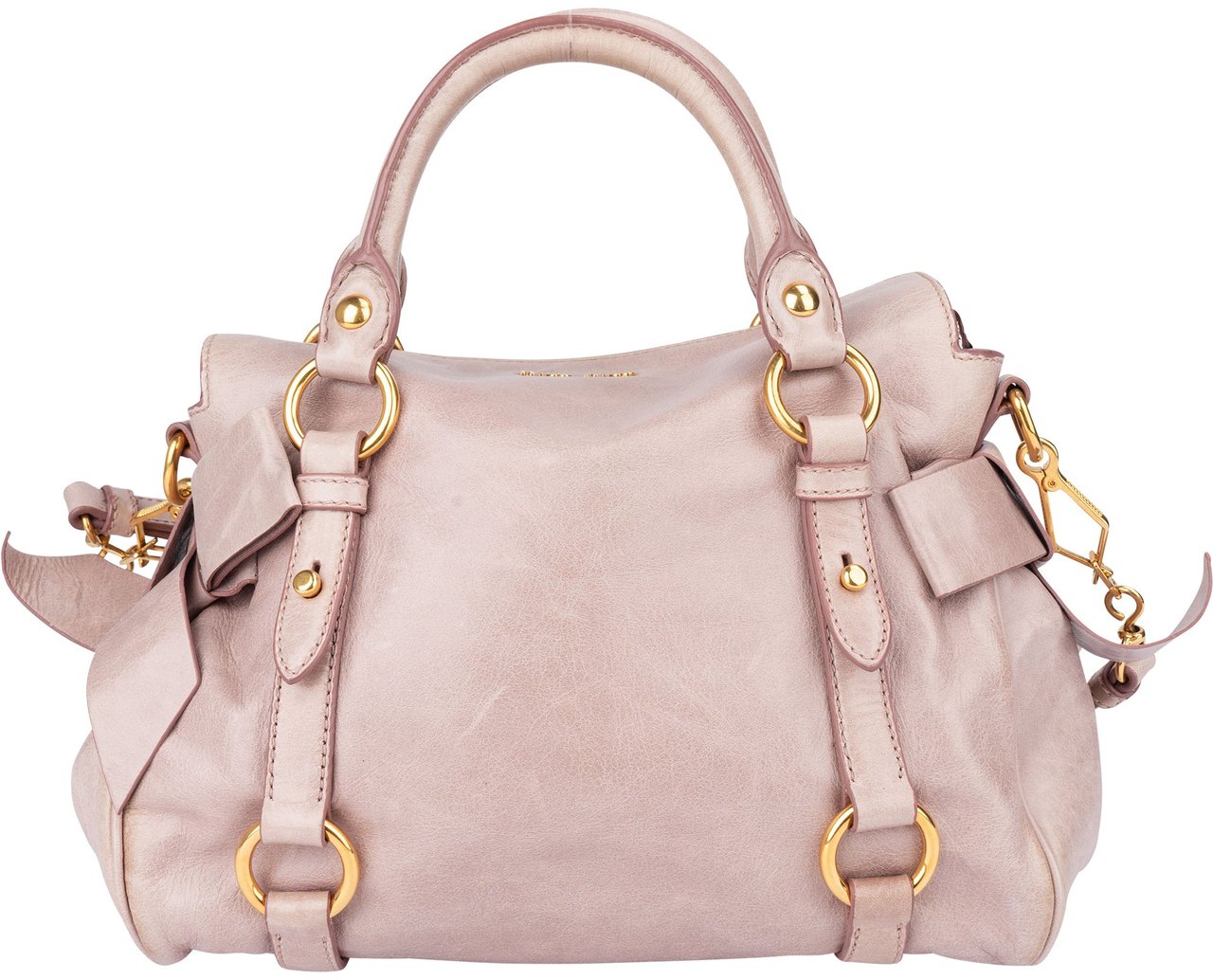 Miu Miu Miu Miu Classic Leather City Hanbag Roze