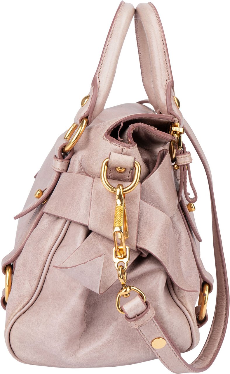 Miu Miu Miu Miu Classic Leather City Hanbag Roze