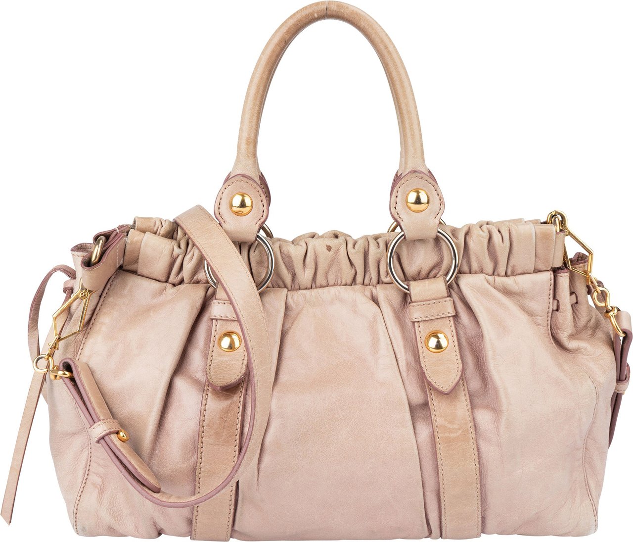 Miu Miu Miu Miu Leather City Handbag Roze