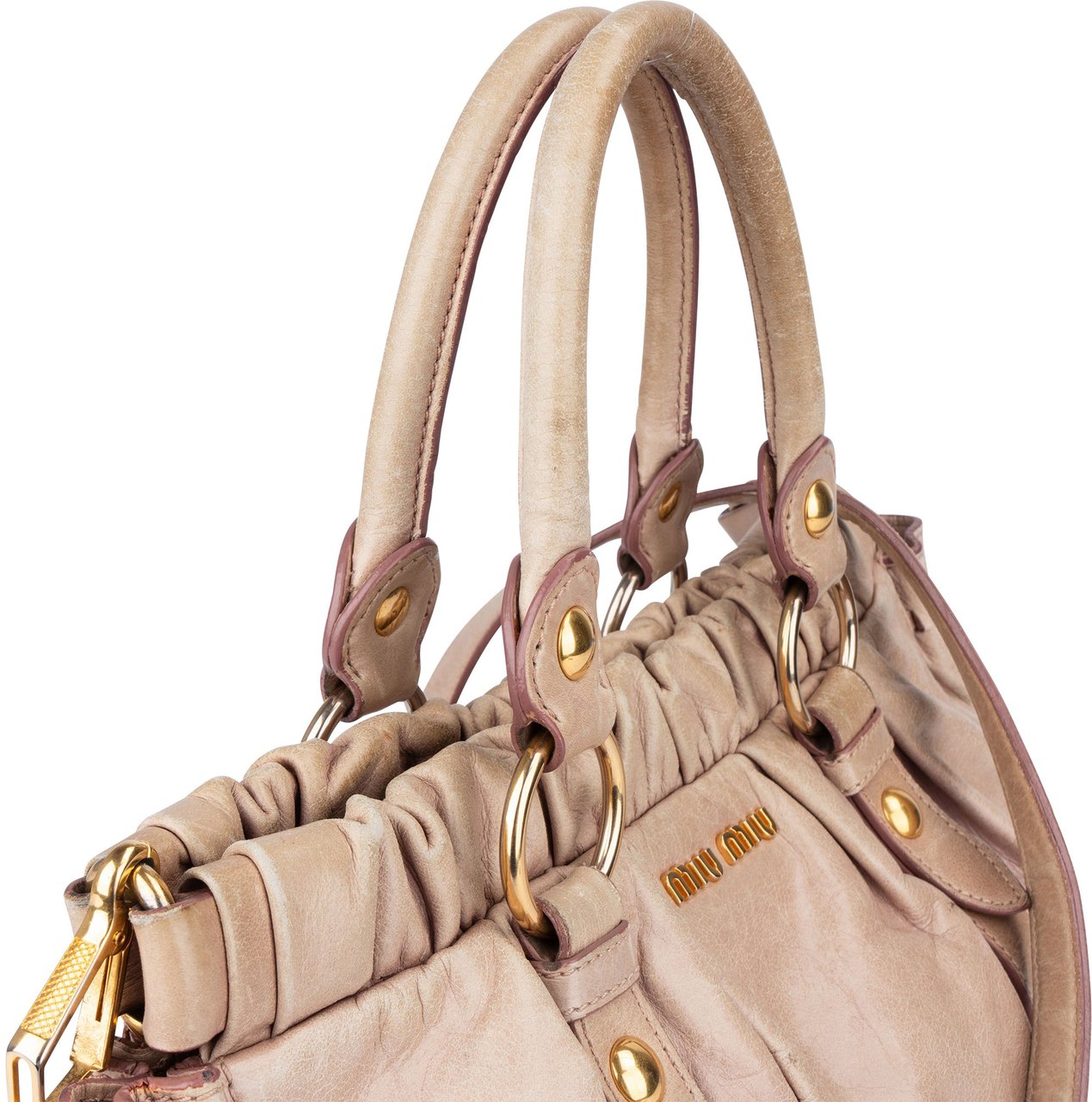 Miu Miu Miu Miu Leather City Handbag Roze