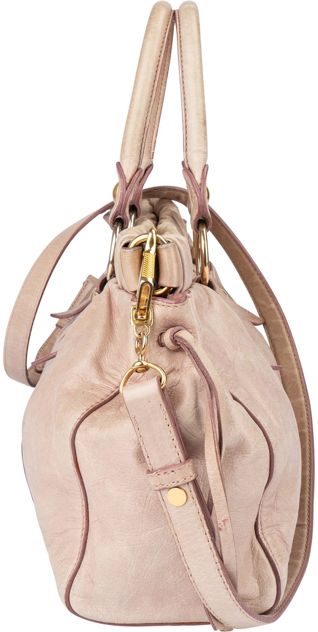 Miu Miu Miu Miu Leather City Handbag Roze