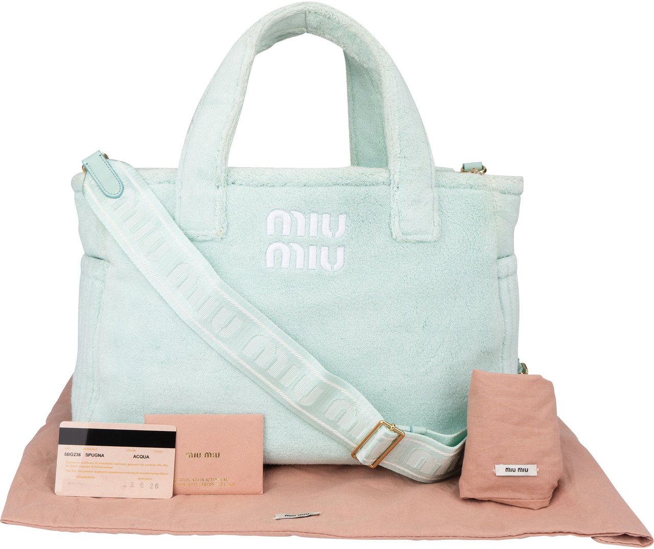 Miu Miu Miu Miu Acqua Sponge Handbag Blauw