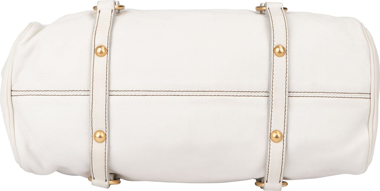 Miu Miu Miu Miu White Leather City Handbag Wit