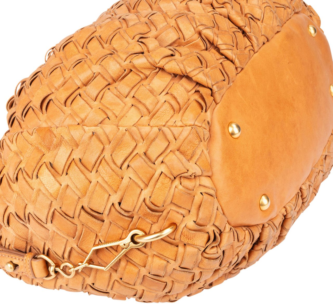 Miu Miu Miu Miu Intrecciato Leather Handbag Bruin