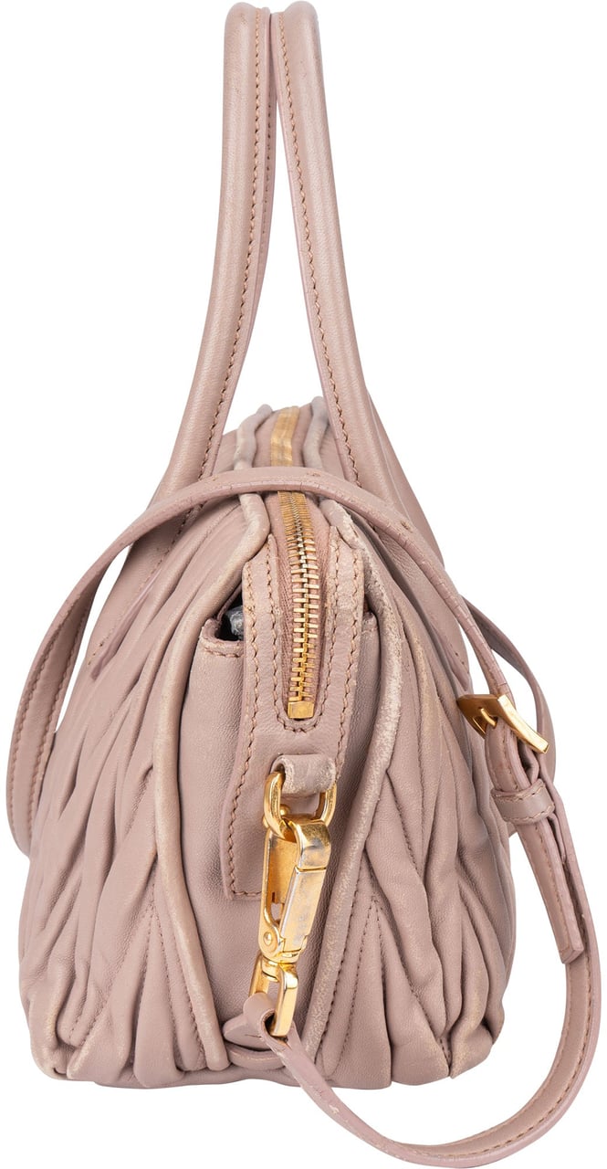 Miu Miu Miu Miu Quilted Leather Handbag Roze