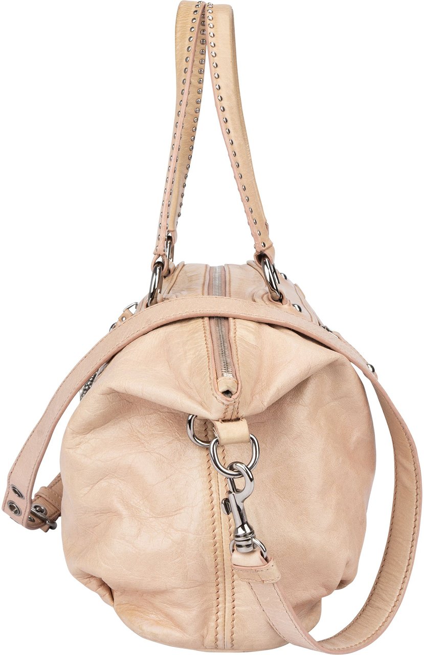Miu Miu Miu Miu Bleach Leather Crystal Heart Handbag Roze