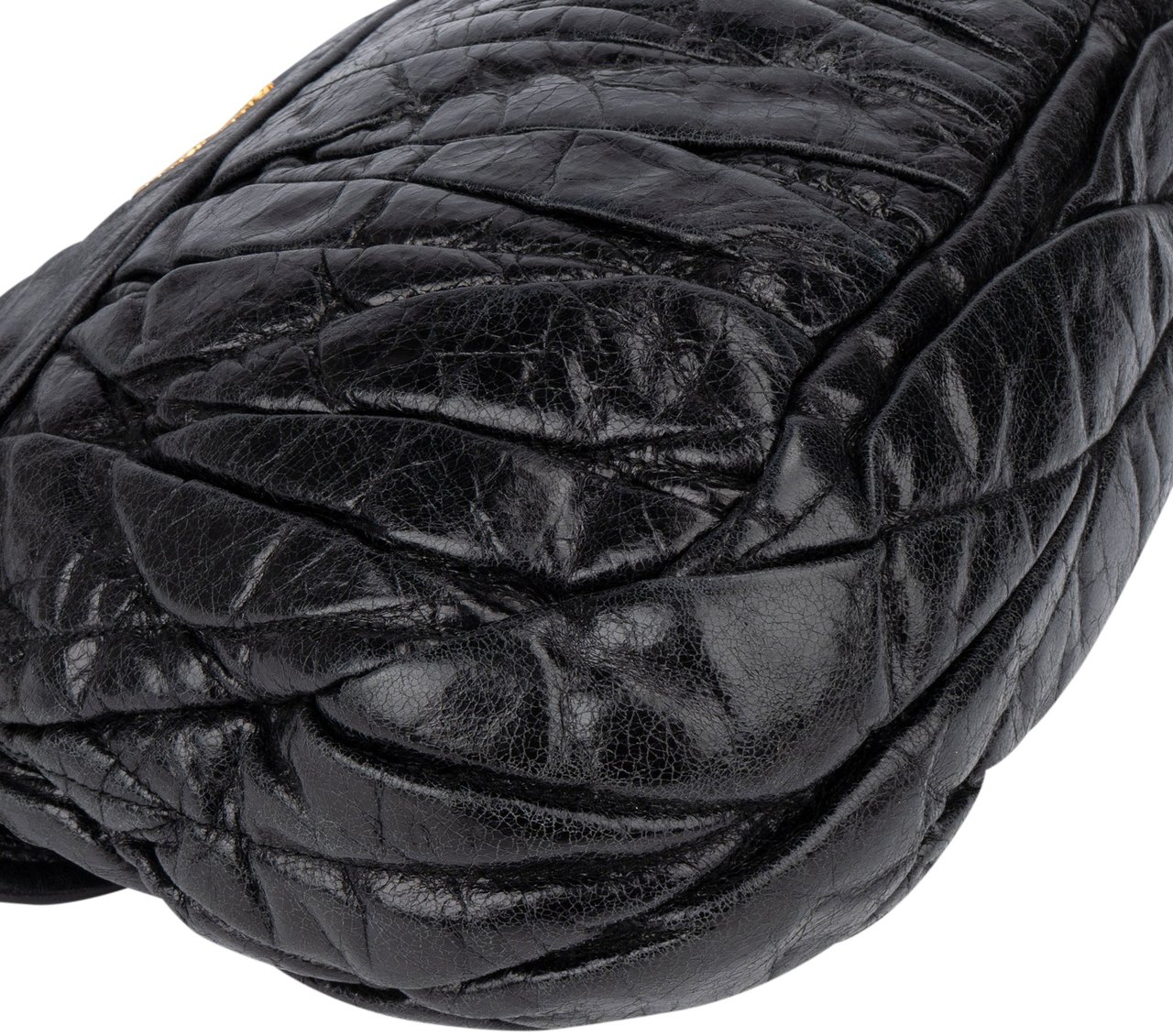 Miu Miu Miu Miu Quilted Leather City Handbag Zwart