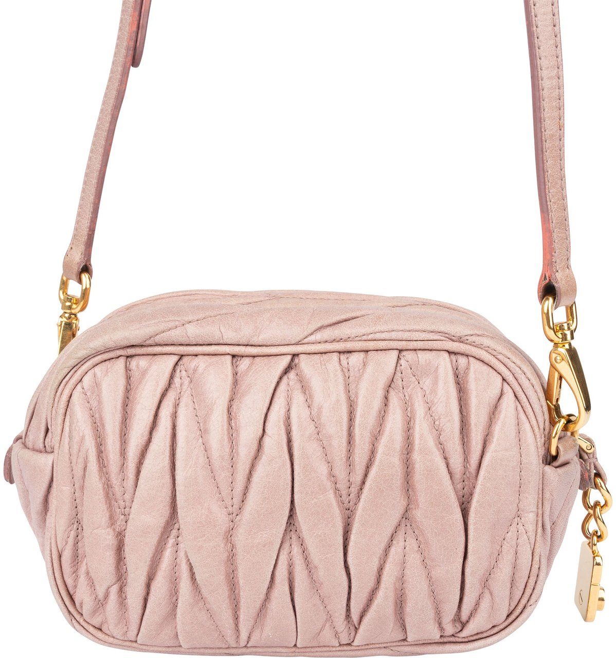 Miu Miu Miu Miu Quilted Leather Mini Crossbody Bag Roze