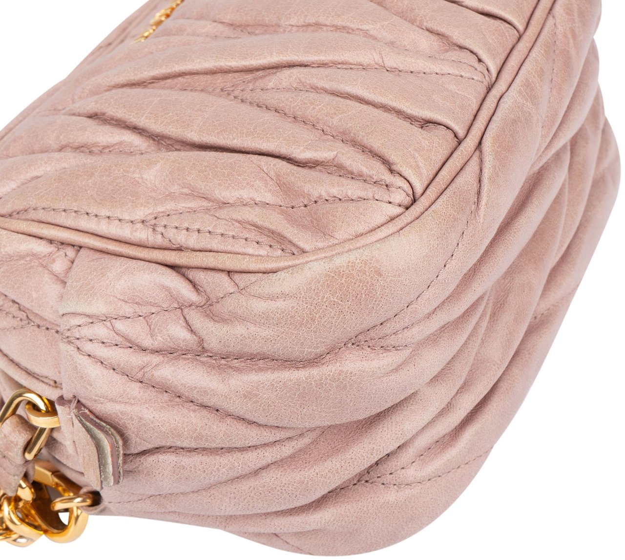 Miu Miu Miu Miu Quilted Leather Mini Crossbody Bag Roze