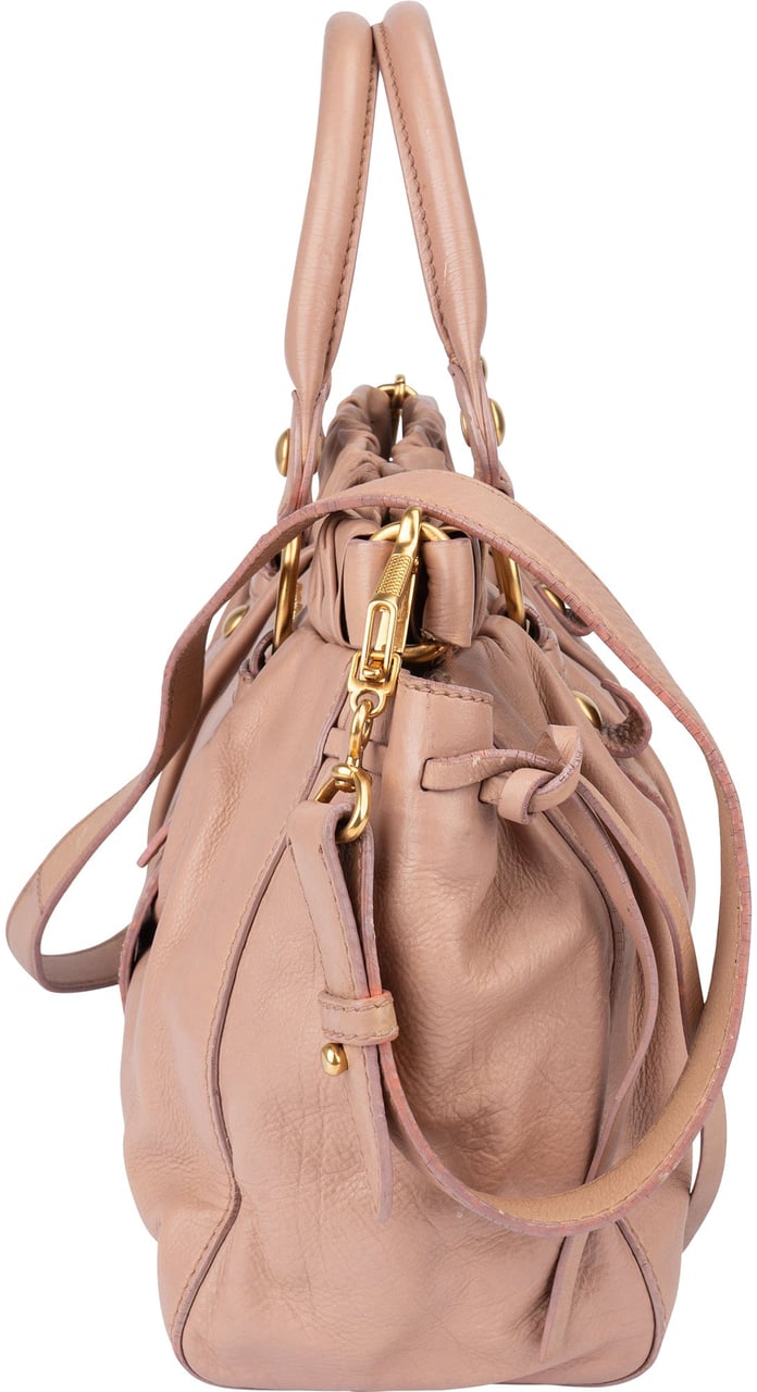 Miu Miu Miu Miu Classic Leather City Handbag Roze