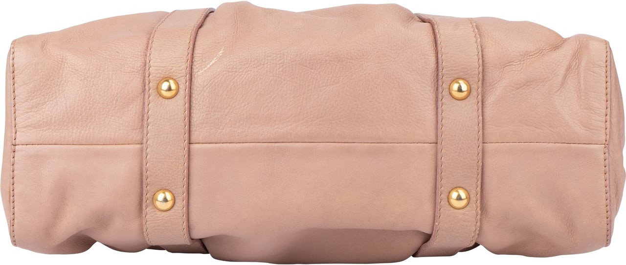 Miu Miu Miu Miu Classic Leather City Handbag Roze