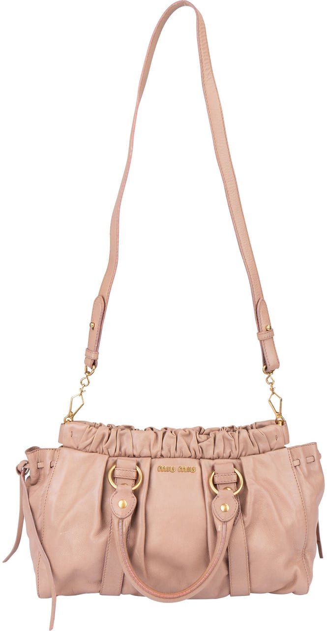 Miu Miu Miu Miu Classic Leather City Handbag Roze