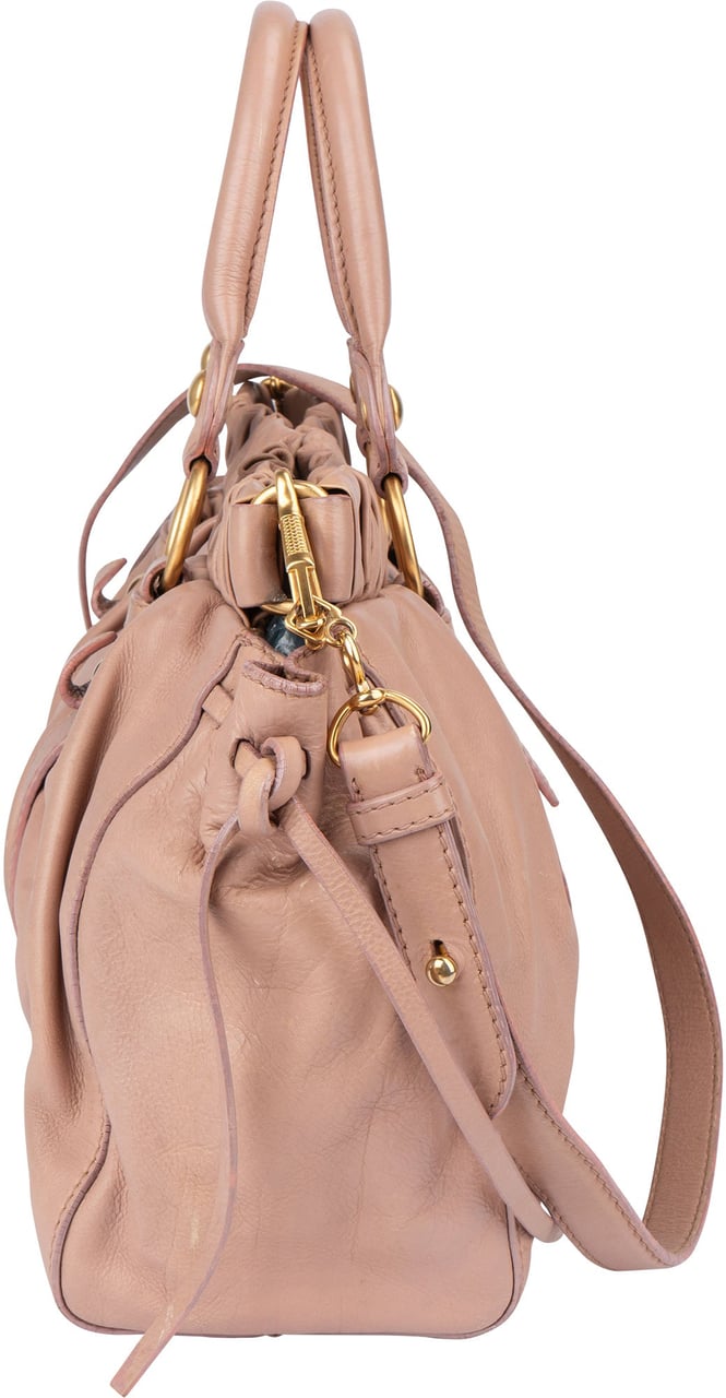 Miu Miu Miu Miu Classic Leather City Handbag Roze
