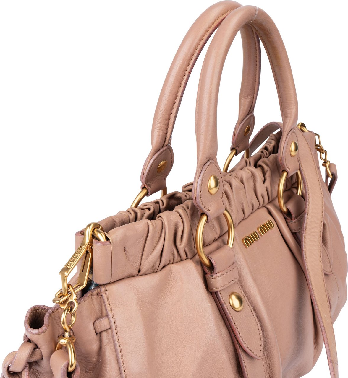 Miu Miu Miu Miu Classic Leather City Handbag Roze