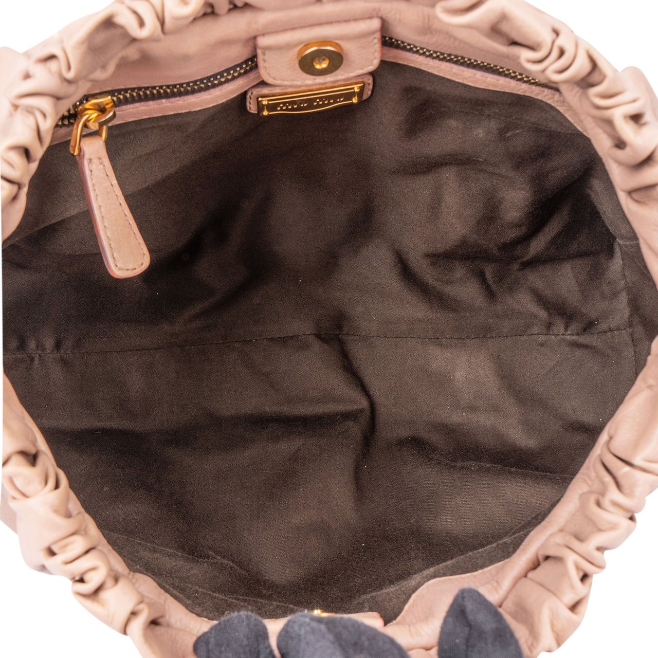 Miu Miu Miu Miu Classic Leather City Handbag Roze
