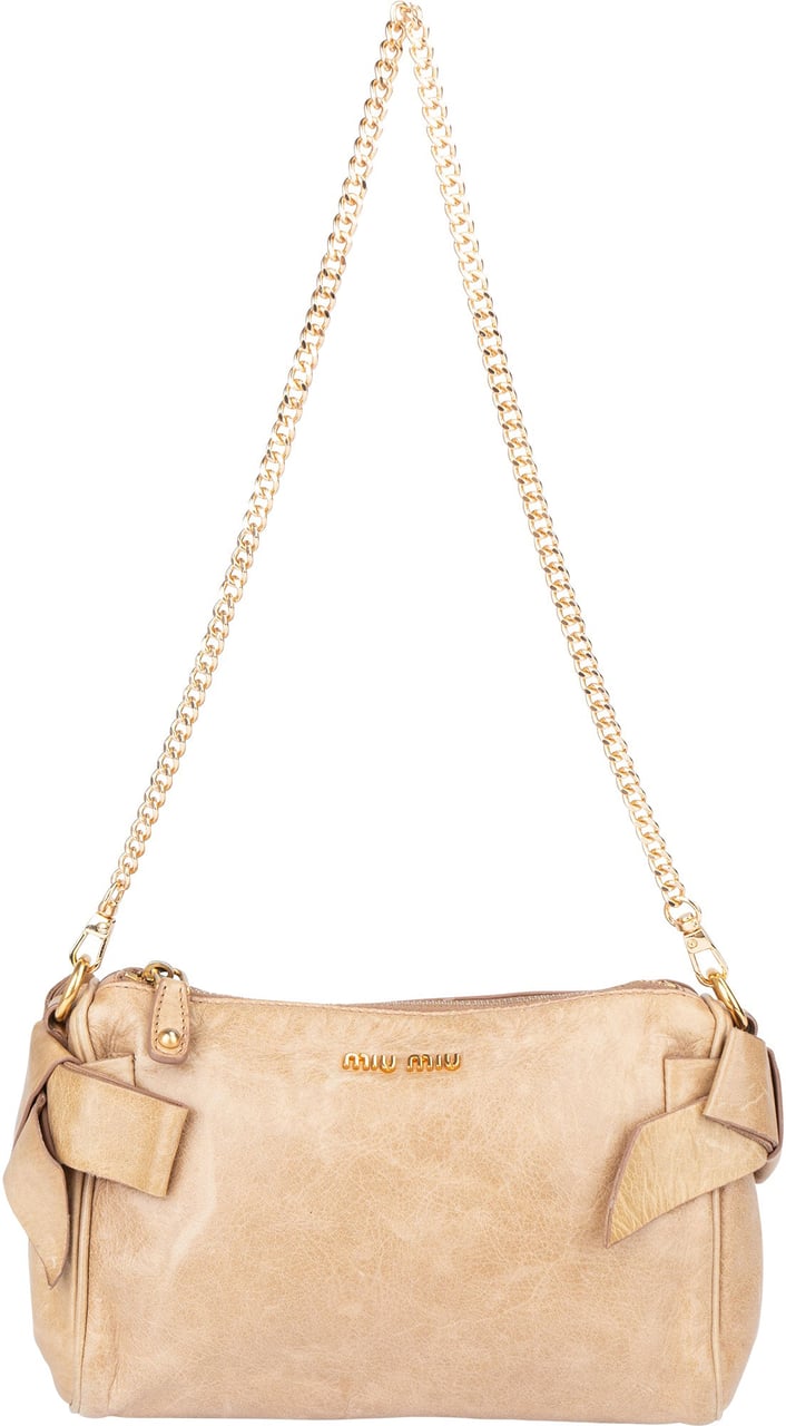 Miu Miu Miu Miu Leather Mini Shoulder Bag Beige