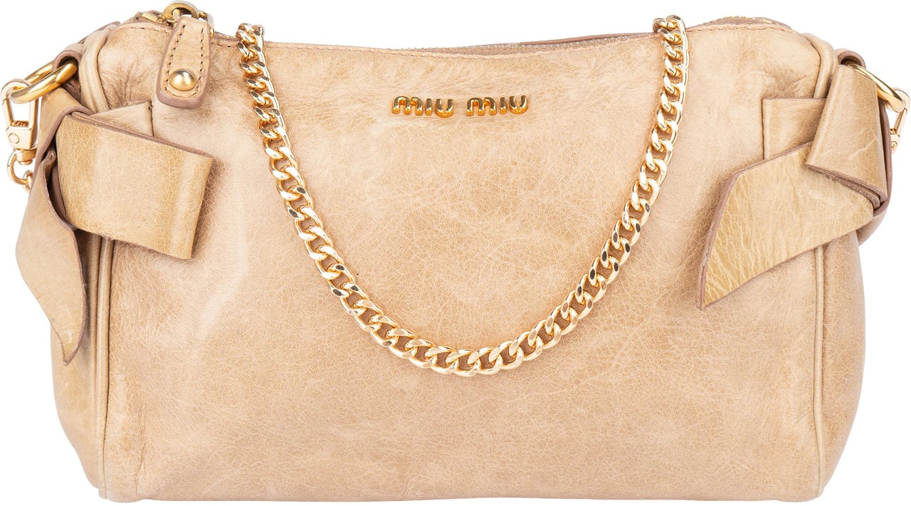 Miu Miu Miu Miu Leather Mini Shoulder Bag Beige