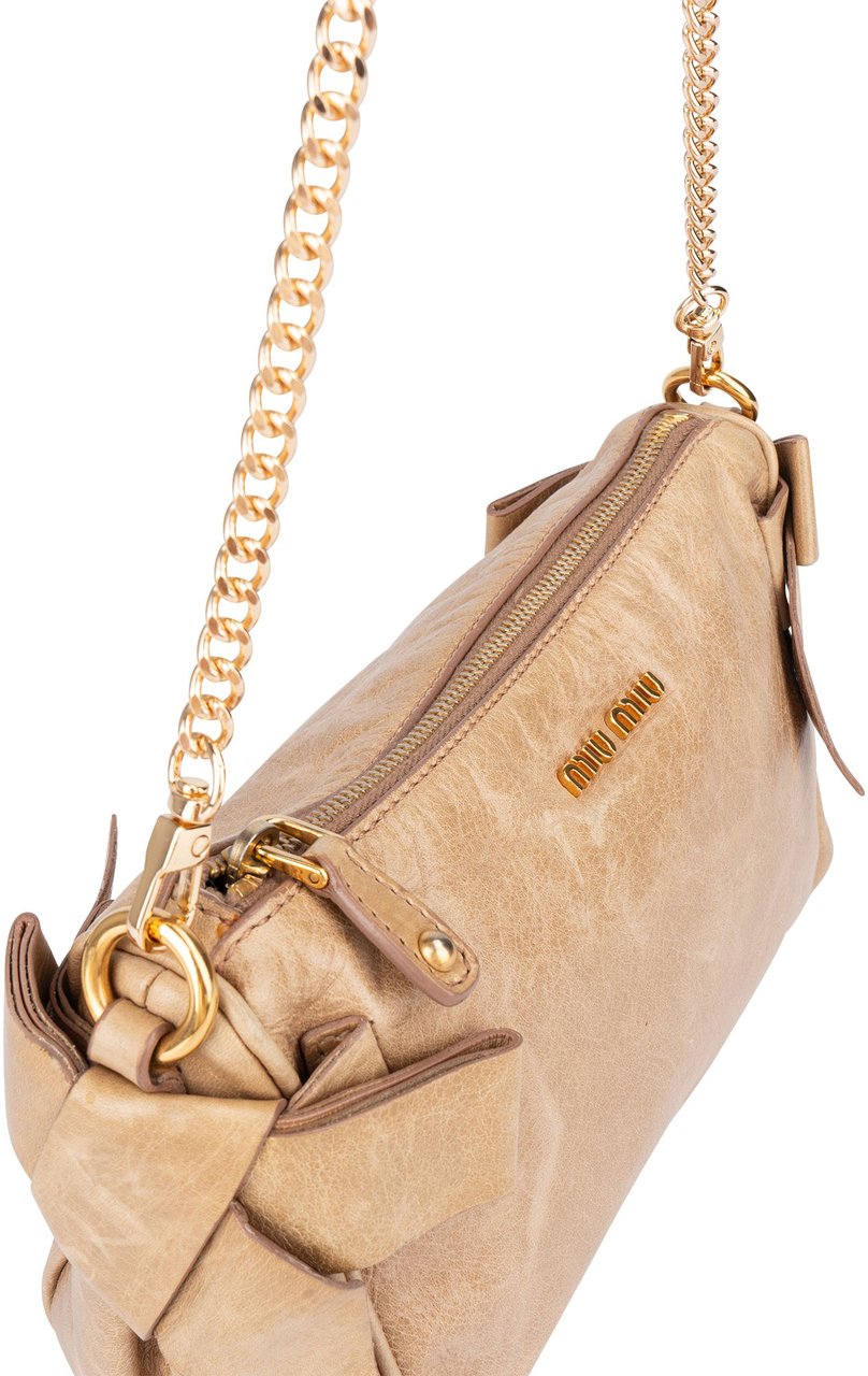 Miu Miu Miu Miu Leather Mini Shoulder Bag Beige