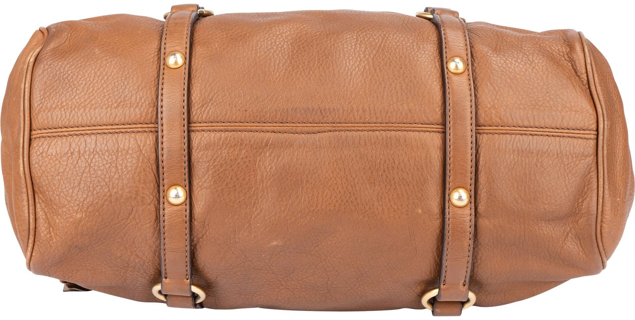 Miu Miu Miu Miu Classic Leather City Handbag Bruin