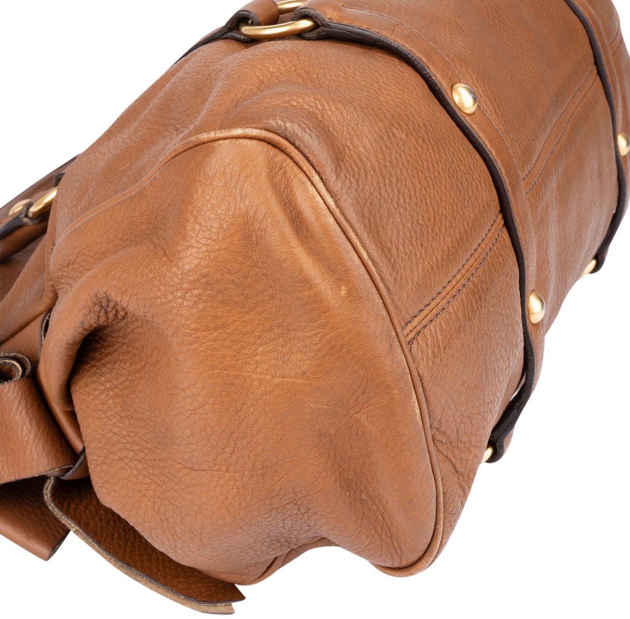 Miu Miu Miu Miu Classic Leather City Handbag Bruin