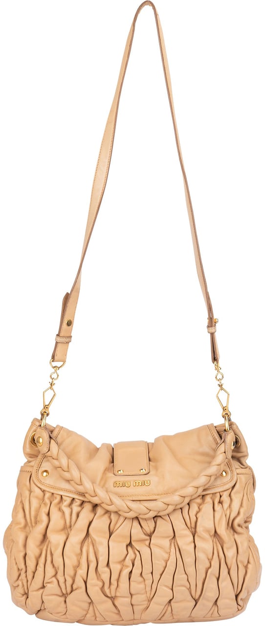 Miu Miu Miu Miu Quilted Leather City Handbag Beige
