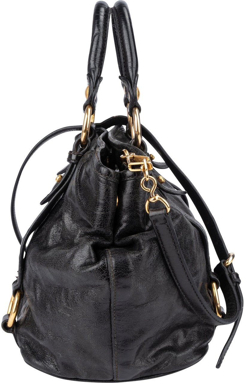 Miu Miu Miu Miu Black Leather City Handbag Divers