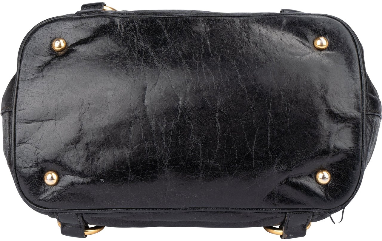 Miu Miu Miu Miu Black Leather City Handbag Divers