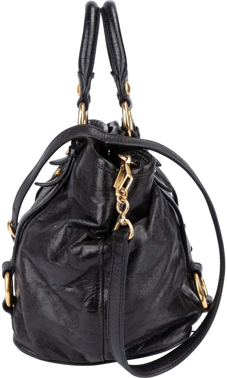 Miu Miu Miu Miu Black Leather City Handbag Divers